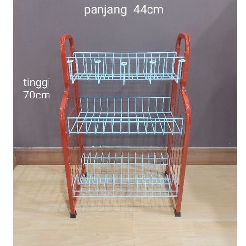 Jual Rak Piring Kawat Besi Susun 3 Pipa Kotak Anti Karat Shopee Indonesia