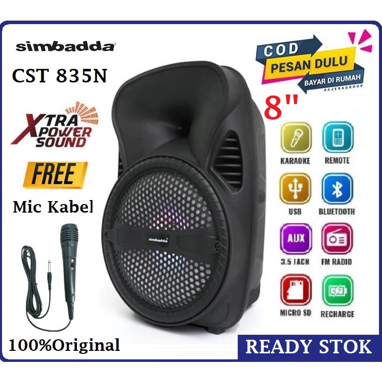 Jual Speaker Bluetooth Simbadda Cst N Inch Speaker Portable Free