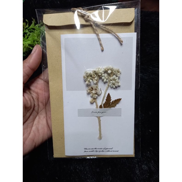 Jual Kartu Ucapan Vintage Aesthetic Bunga Kering Rustic Dried Flower