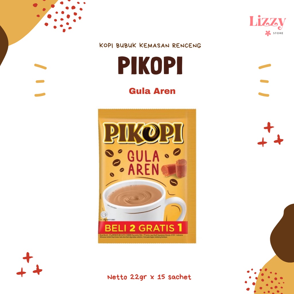 Jual Pikopi Gula Aren Kopi Bubuk Instan Kemasan Renceng 15 Sachet