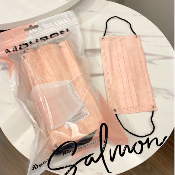 Jual MASKER MOUSON 3PLY WARNA NUDE PINK Earloop DISPOSABLE DISPO