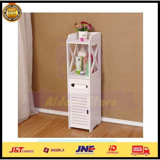 Jual Rak Kamar Mandi Kayu Portable Minimalis Lemari Kabinet Tempat