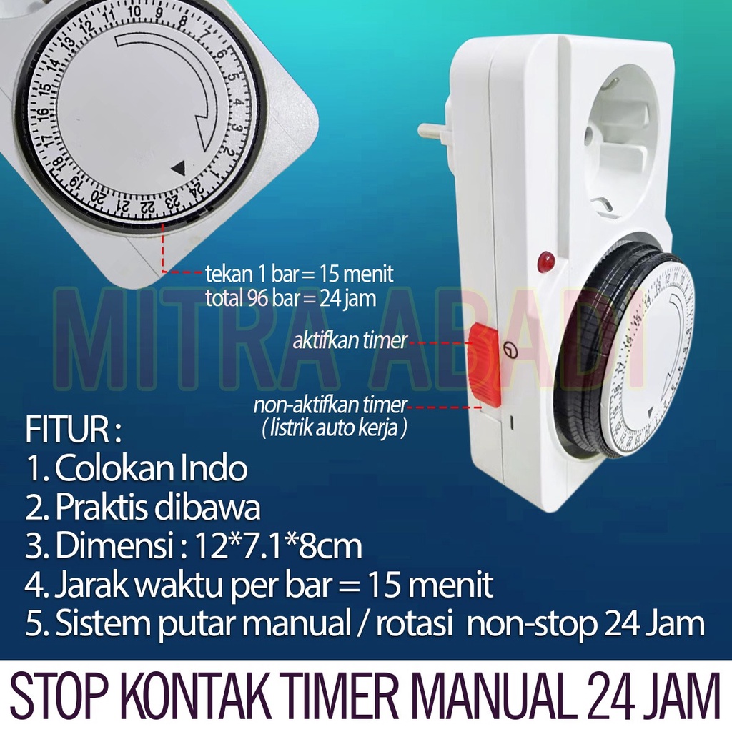 Jual Stop Kontak Timer Manual Hours Jam Shopee Indonesia