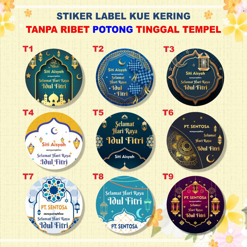 Jual Stiker Label Kue Kering Kue Lebaran Parcel Idul Fitri Stiker