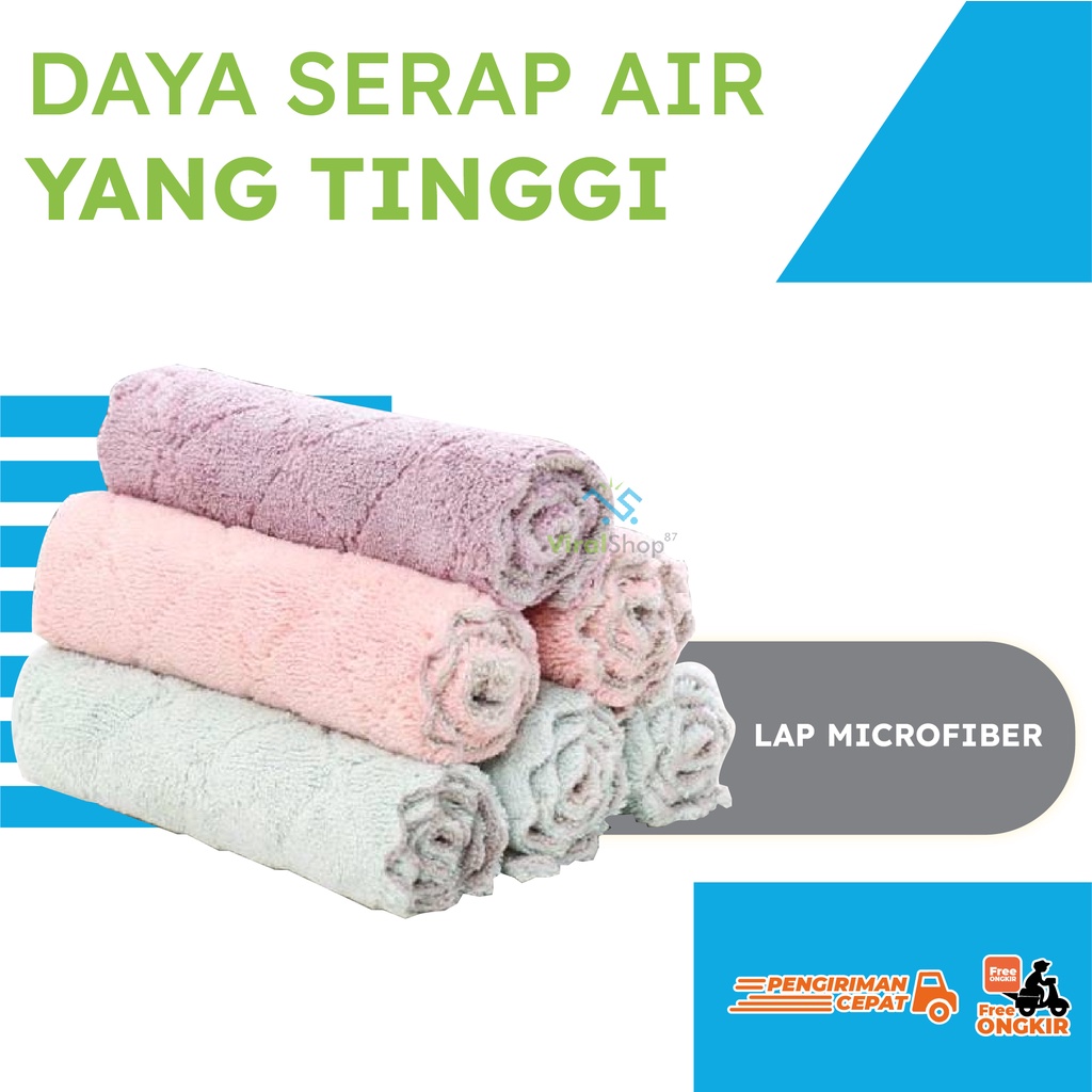 Jual Lap Microfiber Lap Piring Sisi Lap Anti Minyak Daya Serap Tinggi