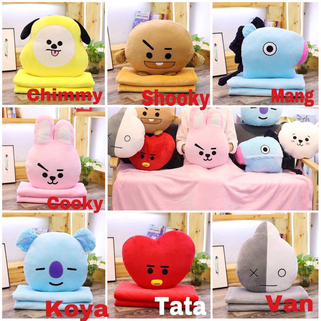 Jual Bantal Selimut Balmut Boneka Bts Bt Cooky Shooky Tata Rj Mang