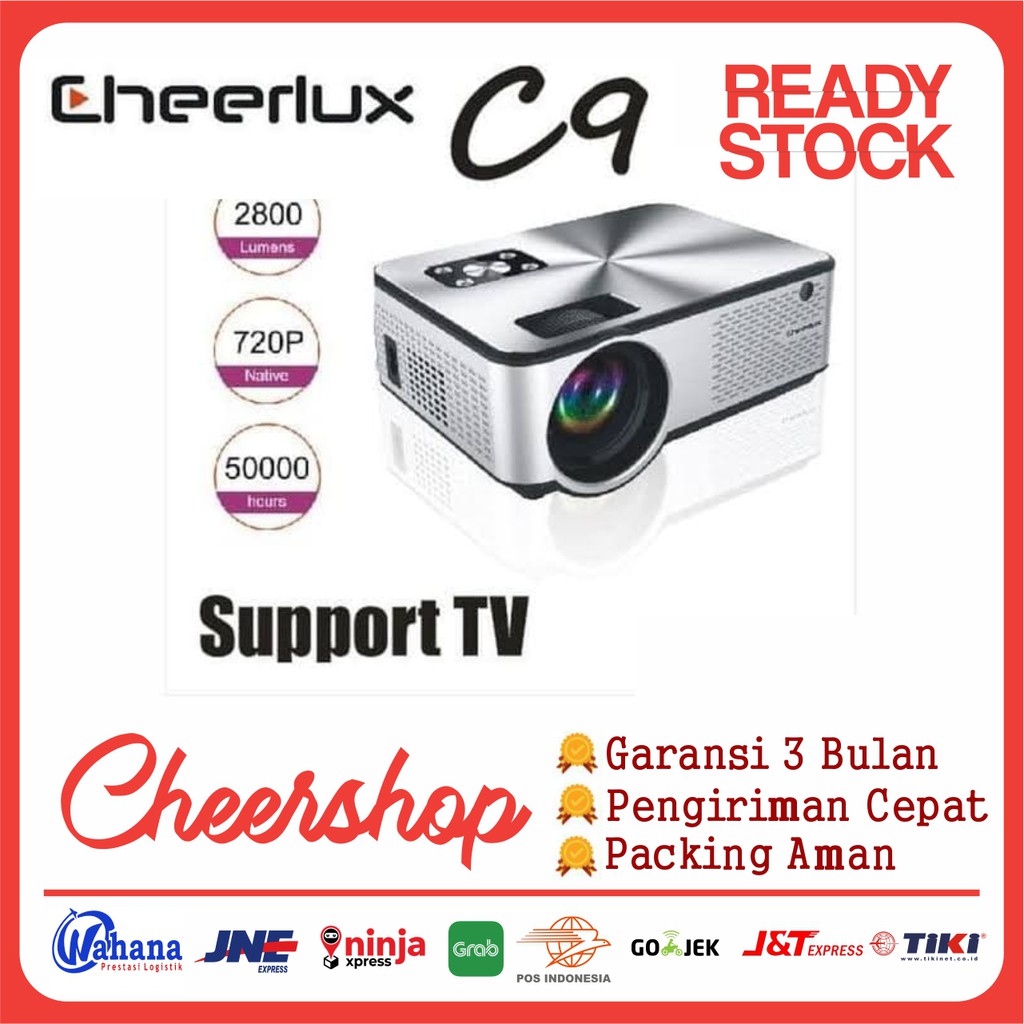 Jual Cheerlux C9 Wifi Smart Projector 2800 Lumens HDMI 720p HD Mini