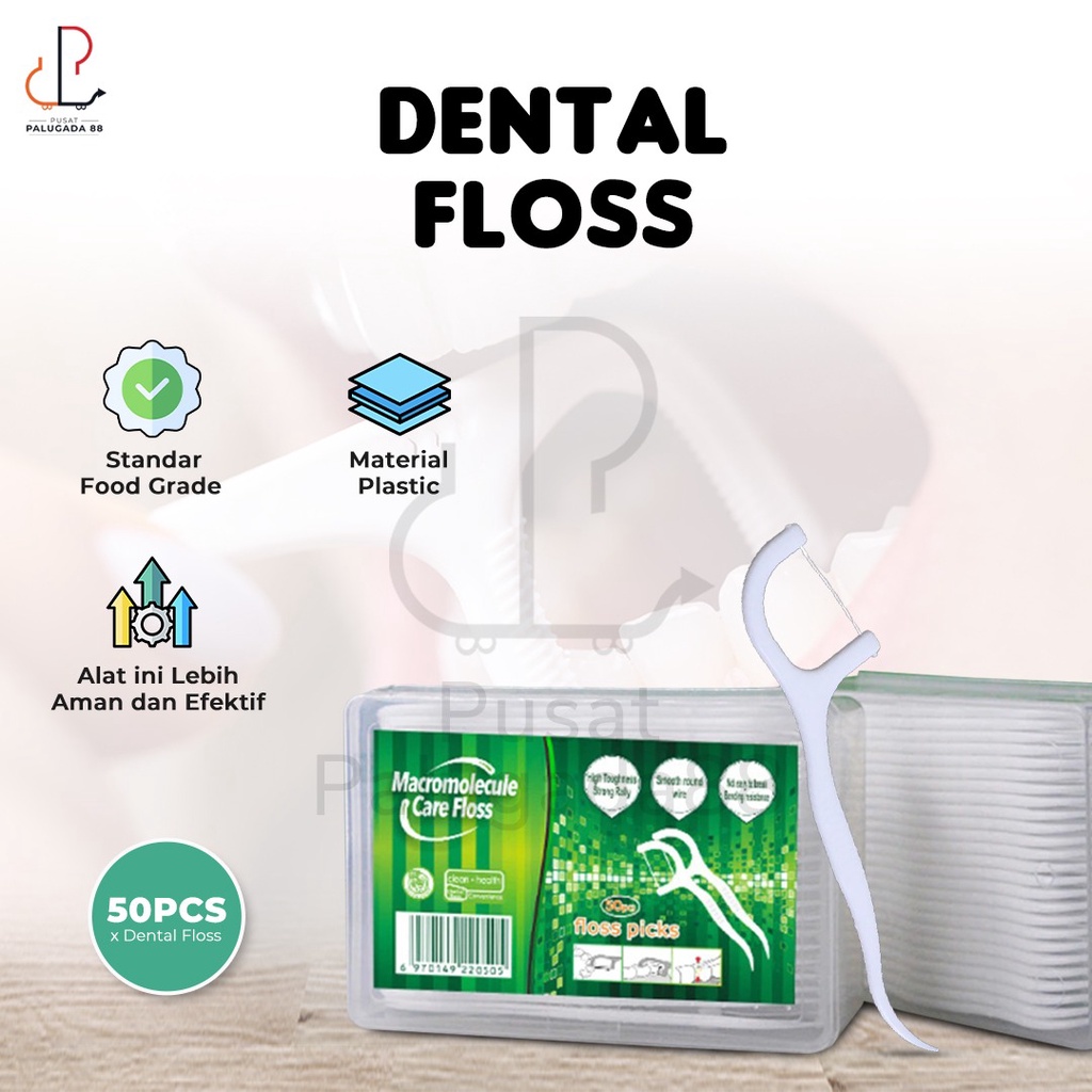 Jual Dental Floss Isi 50 Pcs Macromolecul Carea Benang Tusuk Gigi Oral