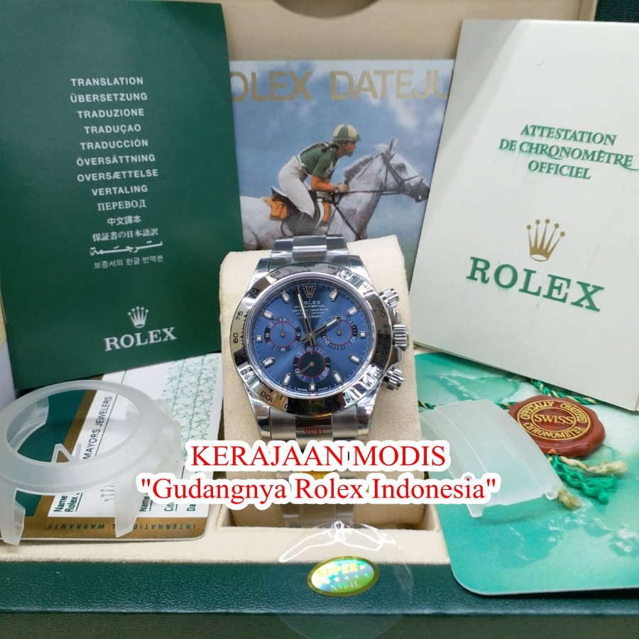 Jual Best Seller Jam Pria Rolex Daytona Biru Automatic Swiss Noob 904L