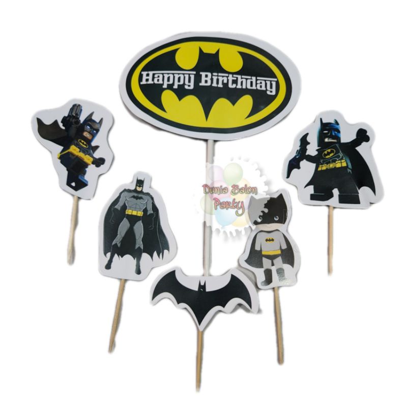 Jual Cake Topper Happy Birthday Cake Topper Batman Hiasan Kue