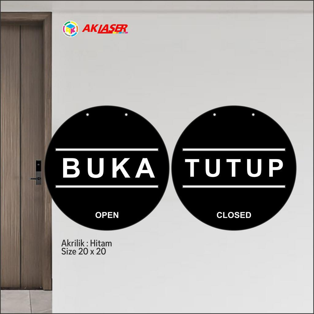 Jual Akrilik Custom Sign Open Close Tipe 3 Acrylic Signage Sticker