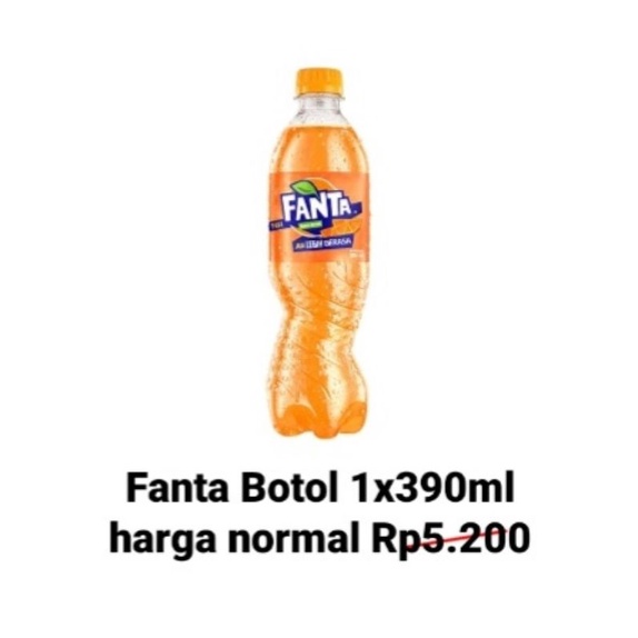 Jual Minuman Bersoda Fanta Orange Botol 1x390 Ml 1botol Shopee