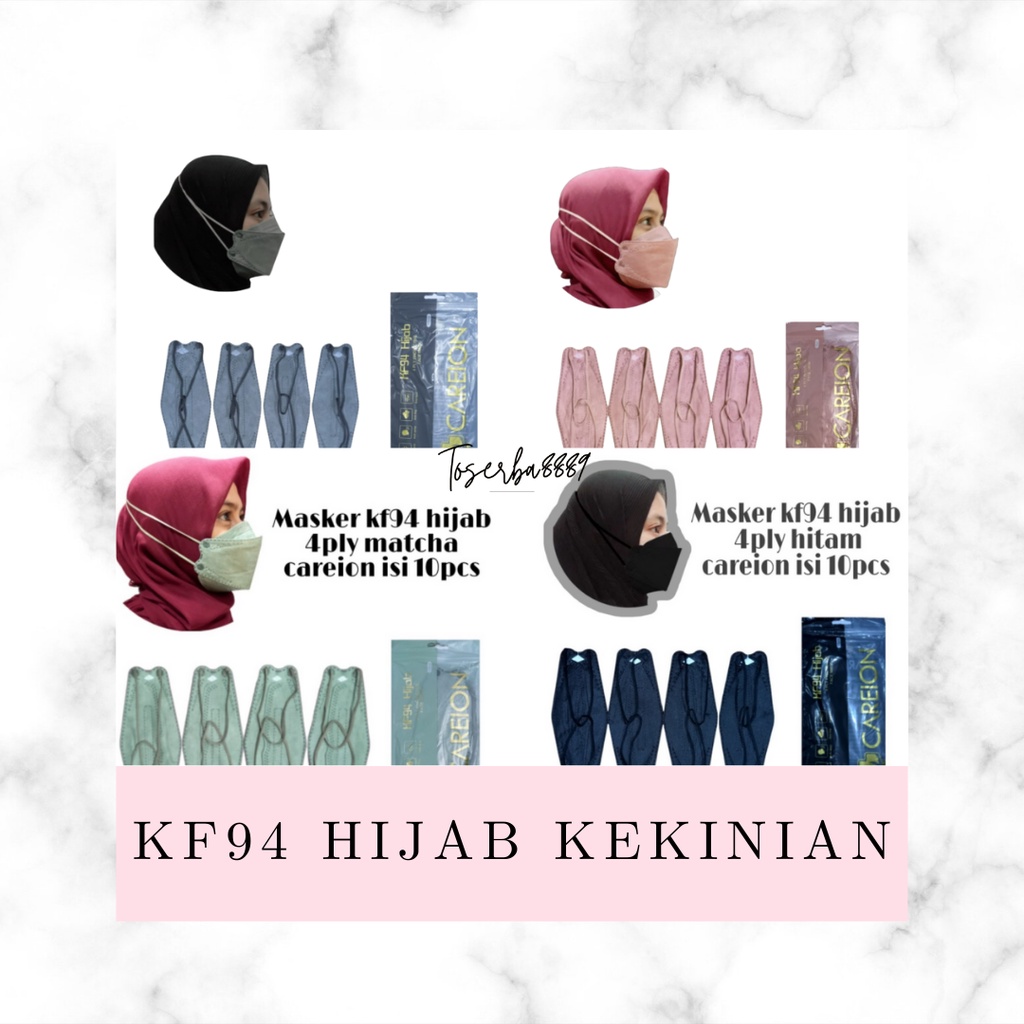 Jual MASKER KF94 HIJAB HEADLOOP EVO DISPOSABLE MASK ISI 10 PCS Shopee