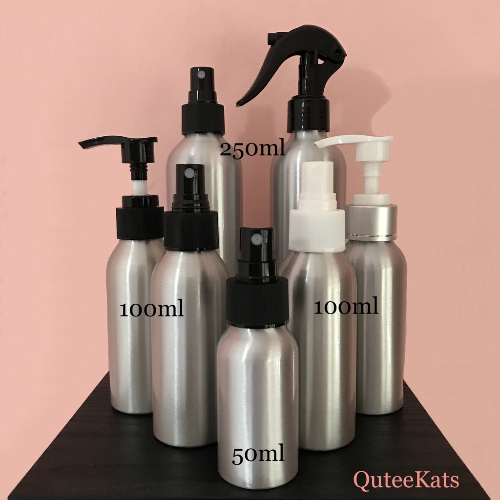 Jual Botol Aluminium Besar Ml Ml Spray Pump Ulir Essential Oils