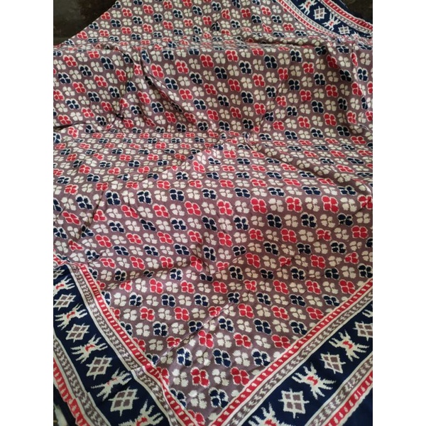 Jual Kain Batik Paris Solo Etnik Kembangan Ungu Shopee Indonesia