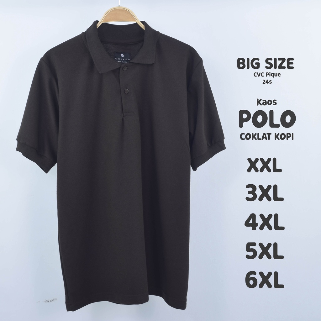 Jual Kaos Polo Jumbo Coklat Kopi Big Size Pria Xxl Xl Xl Xl Xl