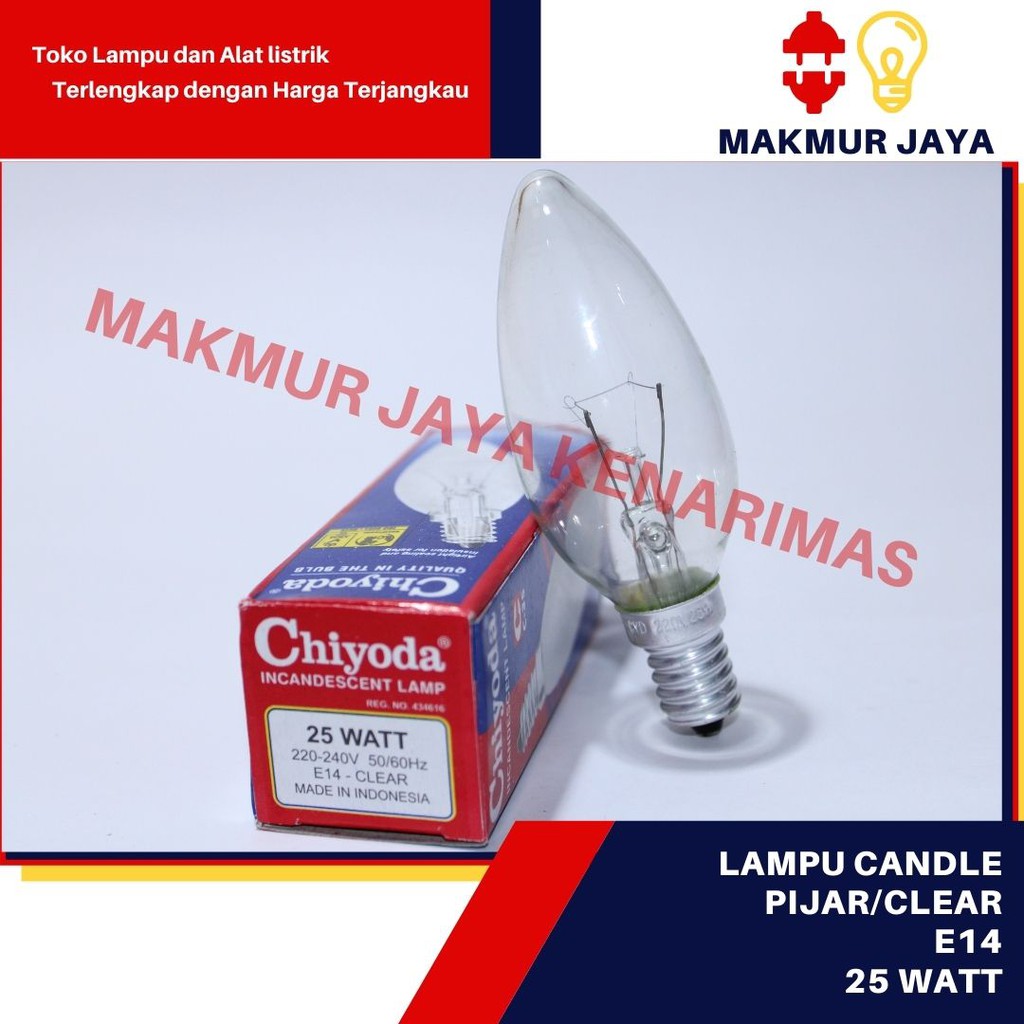 Jual Lampu Pijar E14 Chiyoda Lampu Pijar 25W Lampu Jantung E14 25Watt