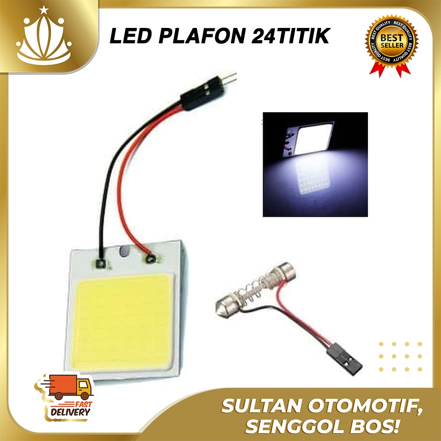 Jual LAMPU LED KABIN PLAFON FESTOON COB PLASMA 24 TITIK TERANG