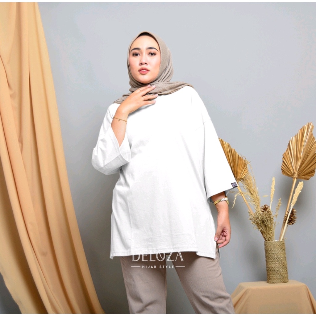 Jual Afi T Shirt Basic Oversized Top Kaos Polos Nonbusui Hijab Friendly