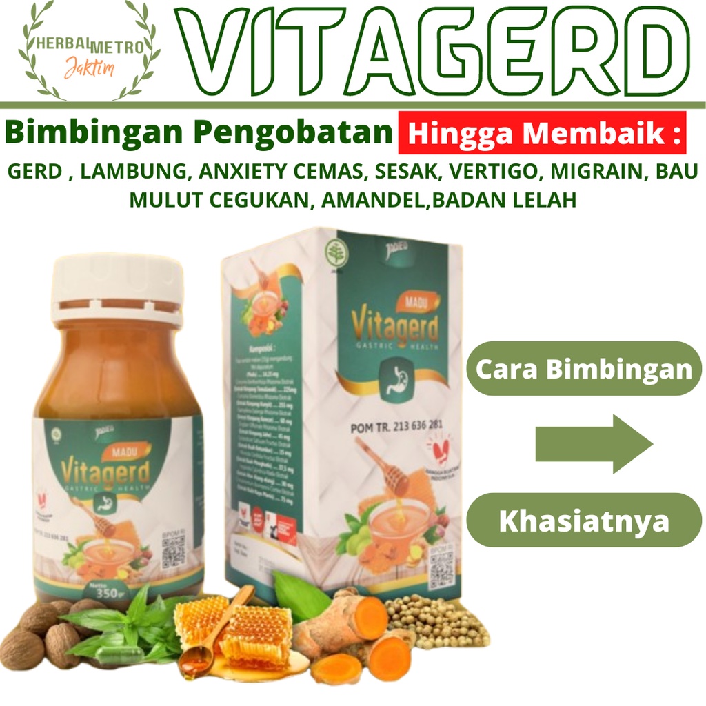 Jual Madu VITAGERD Herbal Obat GERD Dan Asam Lambung Original Asli Ori