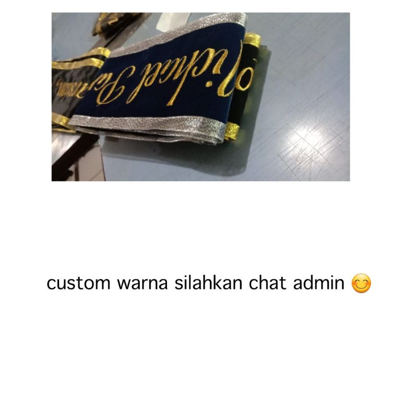 Jual 1 HARI JADI SELEMPANG SASH WISUDA BAHAN BLUDRU LIST PITA