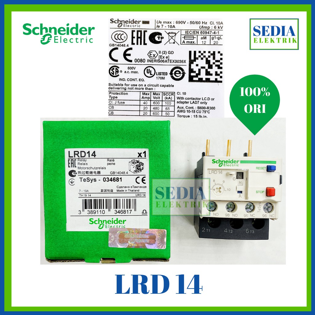 Jual Thermal Overload Relay Schneider Lrd Lrd A Shopee Indonesia