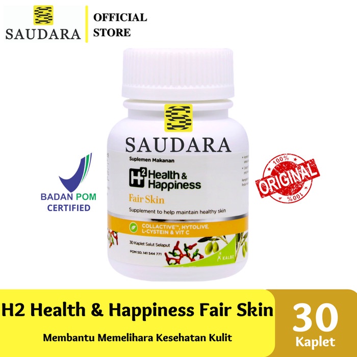 Jual Kalbe Health Happiness H2 Fair Skin 30 Kapsul Shopee Indonesia