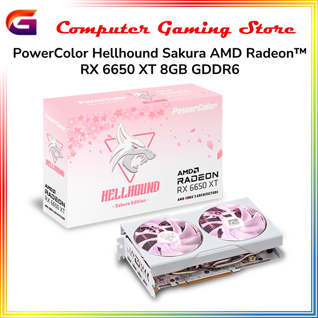 Jual POWERCOLOR RX 6650 XT HELLHOUND 8Gb GDDR6 SAKURA EDITION