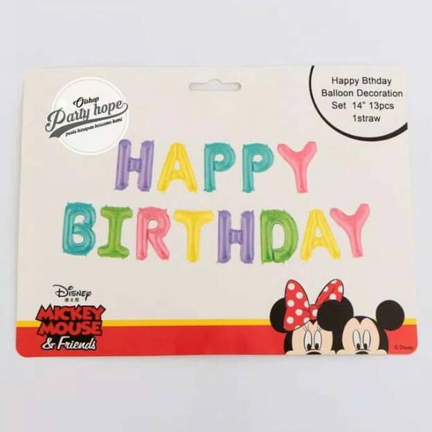 Jual Set Huruf Hbd Pastel Balon Foil Huruf Set Happy Birthday Warna