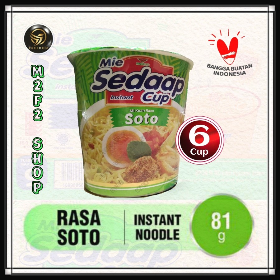 Jual Mie Sedaap Cup Instant Kuah Rasa Soto 81 Gr Kemasan 6 Cup