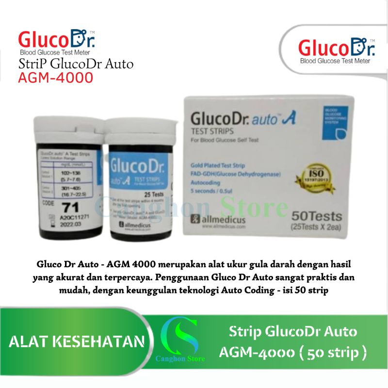 Jual Strip GLUCODR Auto AGM 4000 Super Sensor Strip Isi Ulang Gula