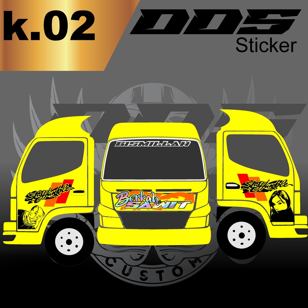 Jual Sticker Cutting Tulisan Kabin Truck Canter Setiker Cutting Truck