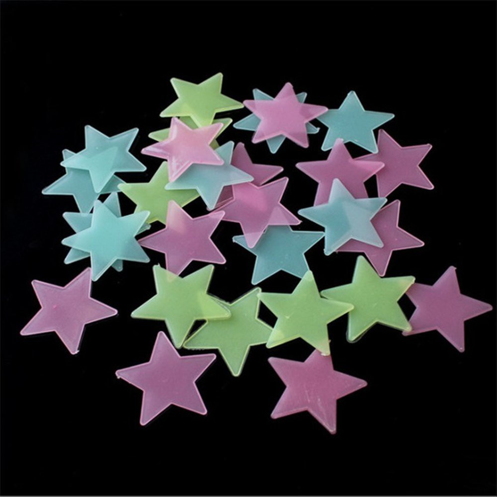 Jual Stiker Bintang Dinding 100 PCS Paket Glow In The Dark Nyala Star