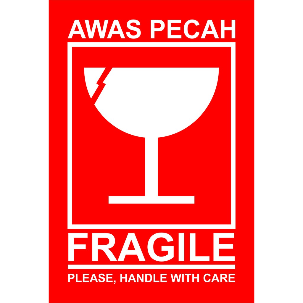 Jual Sticker Fragile Awas Pecah Handle With Care X Cm Per Pack Isi