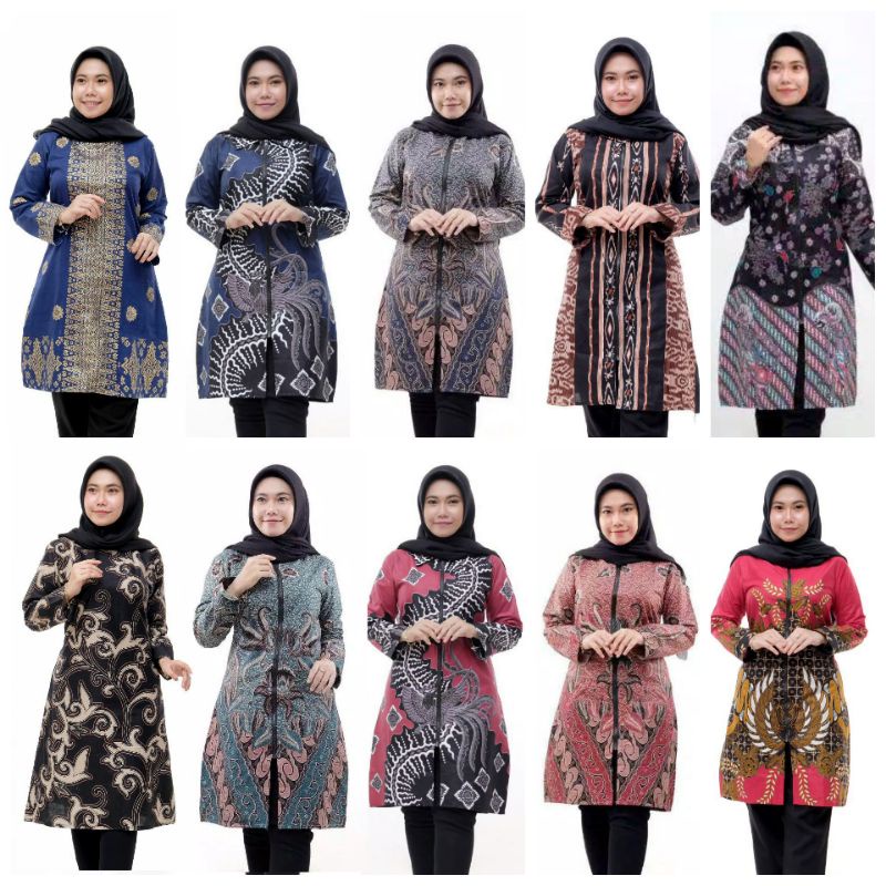 Jual Baju Tunik Batik Wanita Seragam Guru Kantor Jumbo Ld 120cm