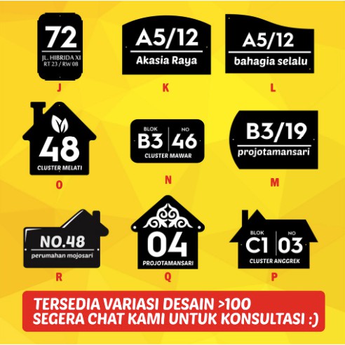 Jual Papan Nomor Rumah Minimalis Hiasan Dinding Akrilik Home Series