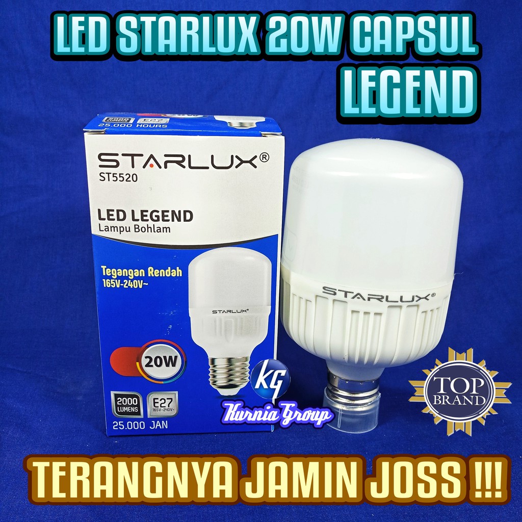 Jual Lampu LED 20W STARLUX LEGEND PREMIUM CAPSULE SUPER TERANG Bohlam