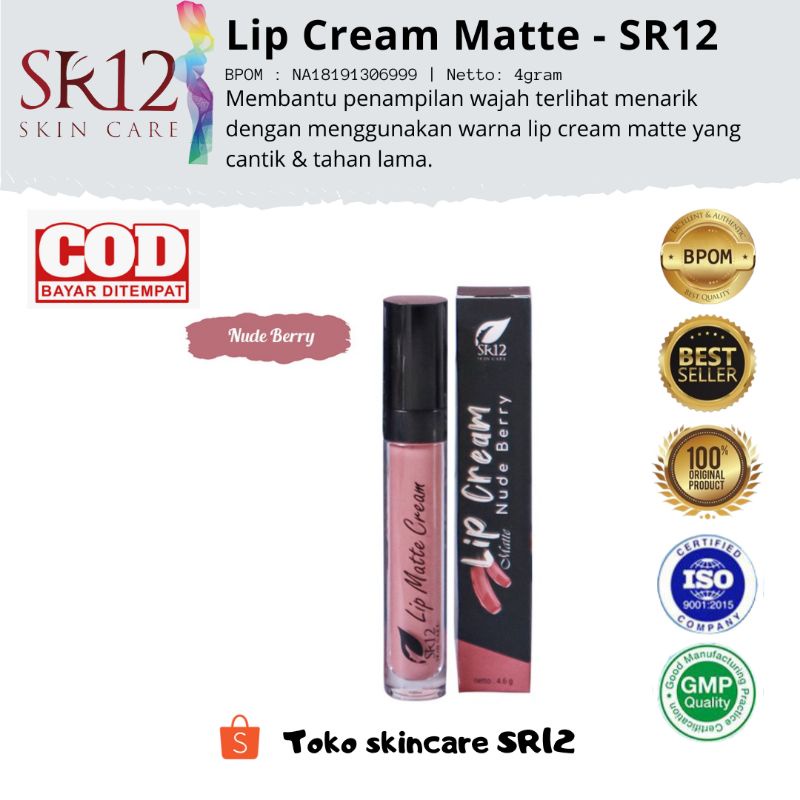 Jual LIP MATTE SR12 LIPSTIK LONG LAST SWEET PINK NUDE BERRY