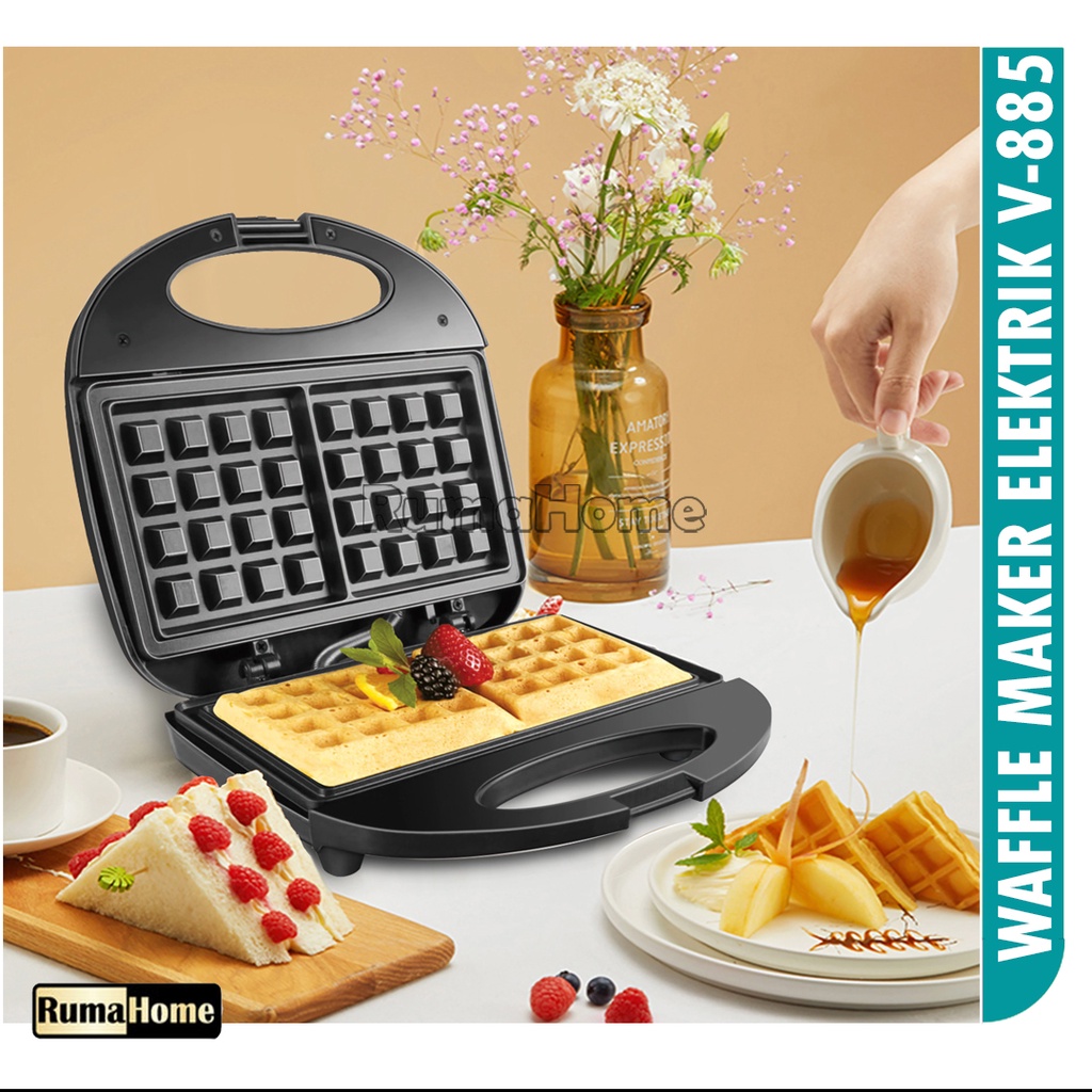 Jual WAFFLE CROFFLE MAKER 2 LAPIS PEMANGGANG ROTI WAFFLE SANDWICH V