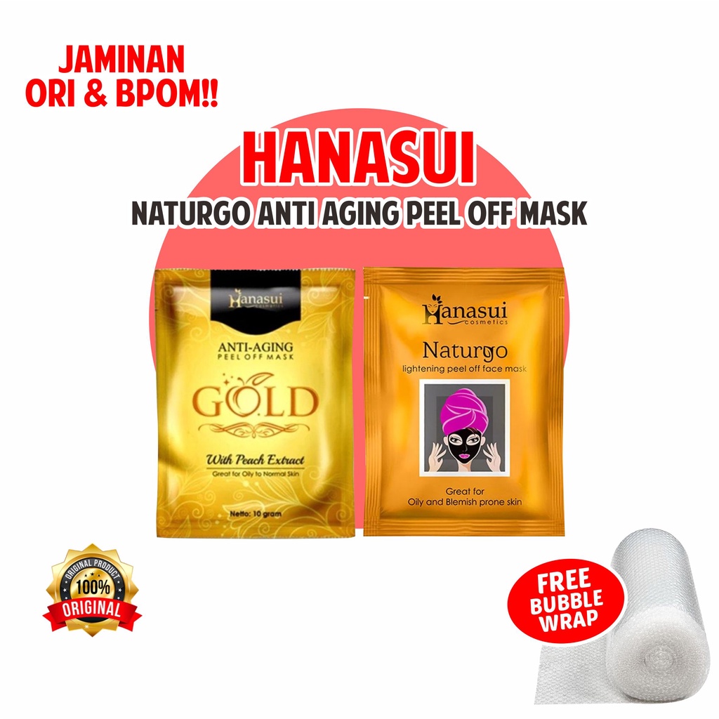 Jual Hanasui Anti Aging Bpom Peel Off Mask Gold Masker Naturgo Komedo