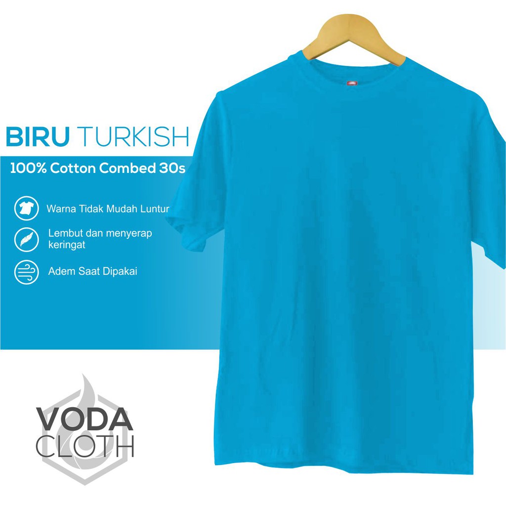 Jual Kaos Polos Biru Turkis Cotton Combed 30s Shopee Indonesia