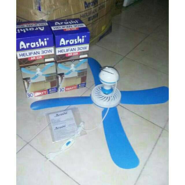 Jual Kipas Angin Gantung Helifan 30 Watt Arashi AR 228 900mm 4 Daun