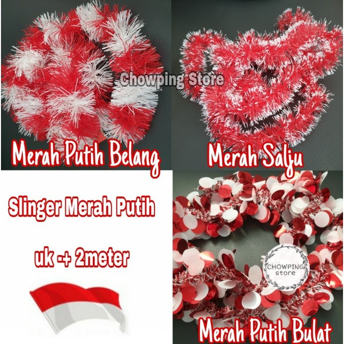 Jual Slinger Tinsel Merah Putih Hiasan Hut RI Dirgahayu 17 Agustus