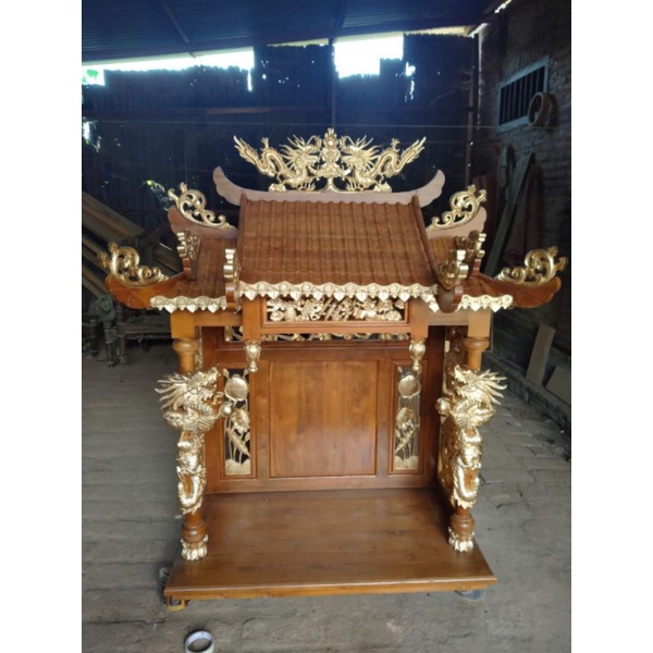 Jual Meja Altar Kayu Jati Ukir Meja Sembahyang Dewa Bumi Jujur Barokah