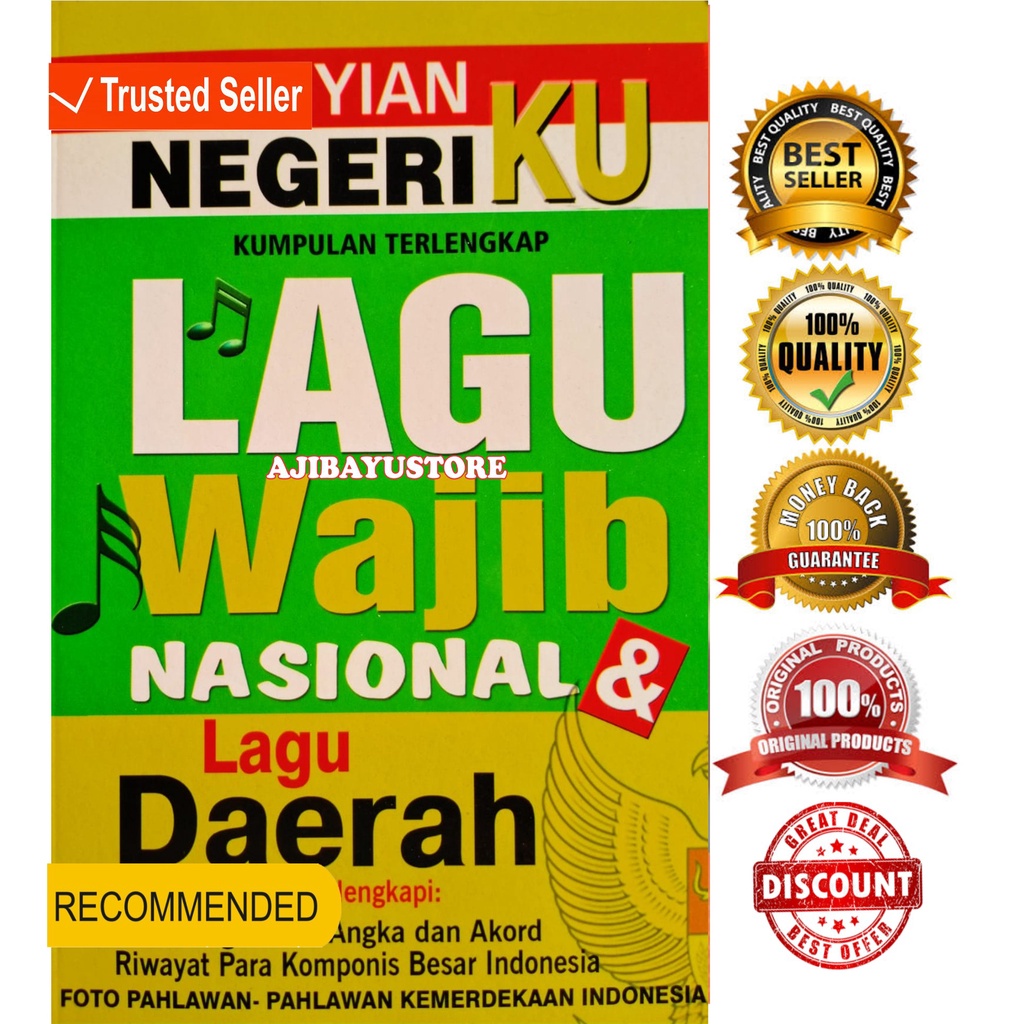 Jual Buku Nyanyian Negeriku Kumpulan Terlengkap Lagu Wajib Nasional Dan