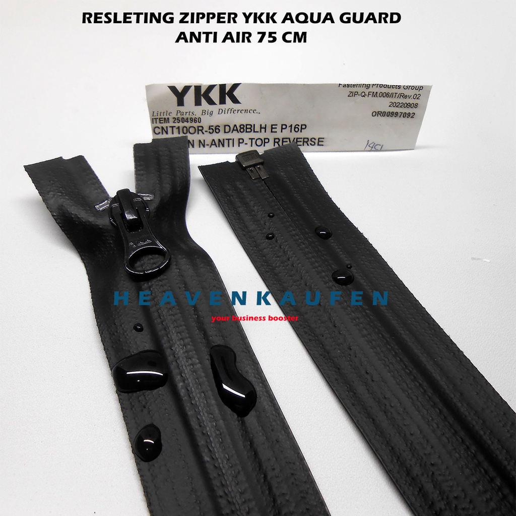 Jual Resleting Zipper Jaket YKK Aqua Guar Anti Air Waterproof 75 Cm