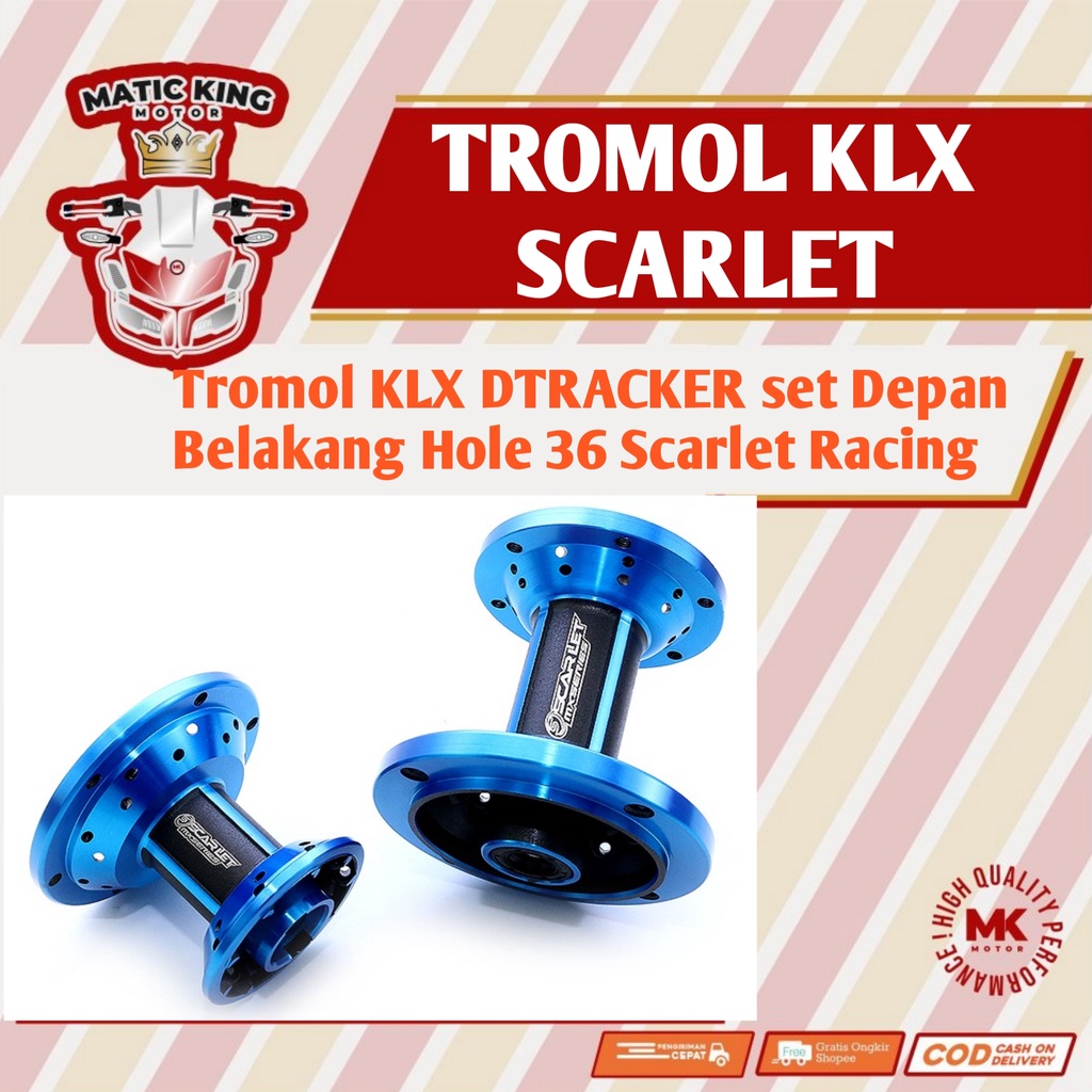 Jual Tromol Trombol KLX DTRACKER Set Depan Belakang 36 Hole Scarlet