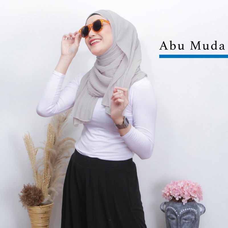 Jual Kerudung Hijab Jilbab Pashmina Plisket Ceruty Babydoll Non Garis