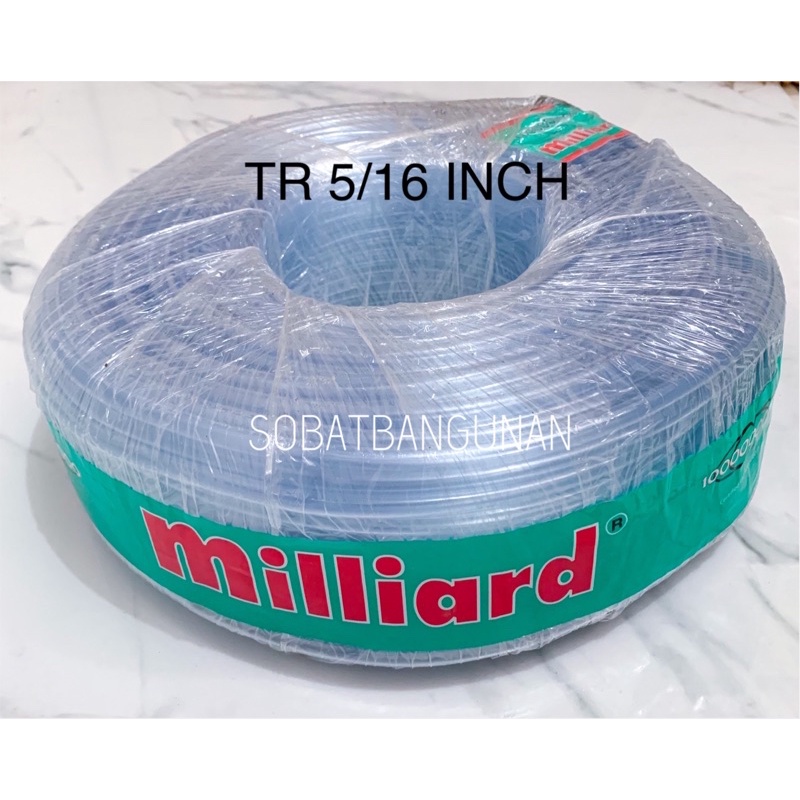 Jual ECER 1 Meter SELANG AIR TRANSPARAN 5 16 INCH MILLIARD TR 100 METER