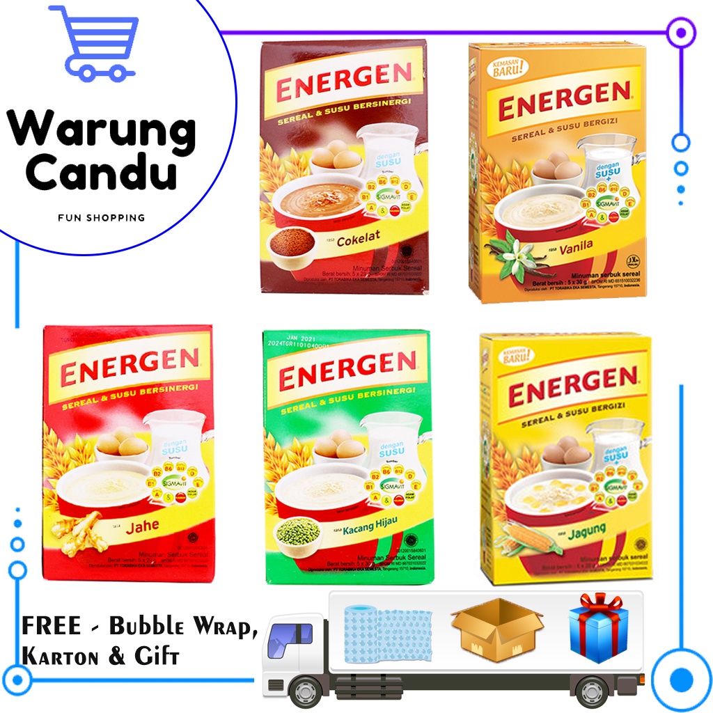 Jual Energen Coklat Vanila Jahe Kacang Hijau Jagung Kurma Oatmilk